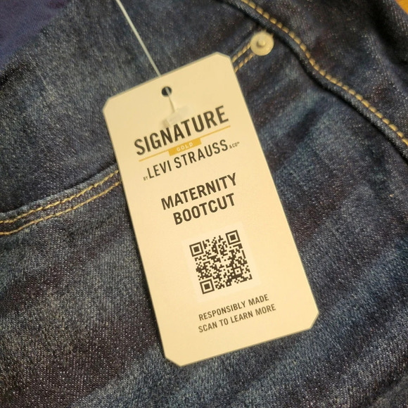 NWT Signature Gold Levi's Dark Wash Maternity Bootcut Jeans Women XL - Picture 5 of 9